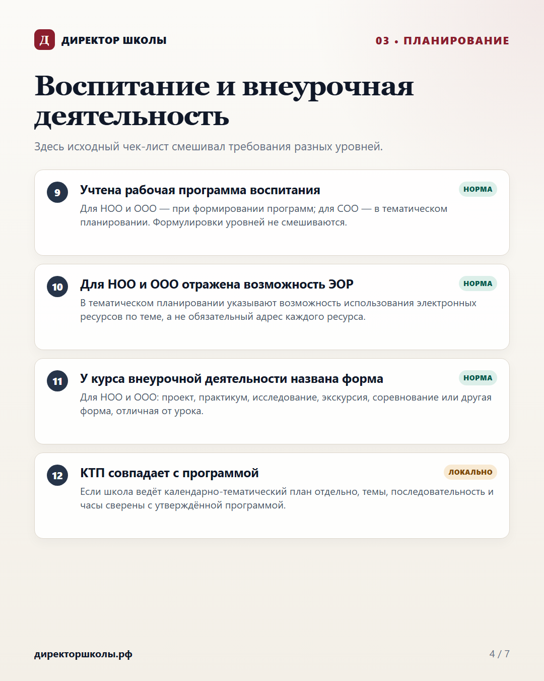 Воспитание и внеурочная деятельность в рабочей программе