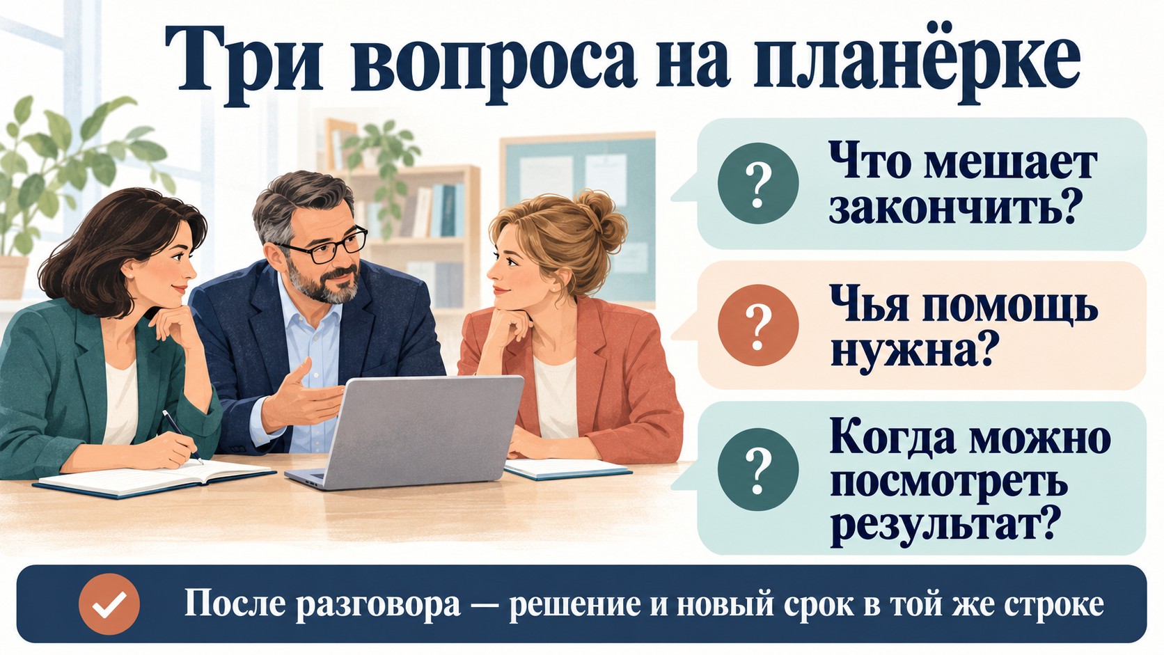 Три вопроса на планёрке